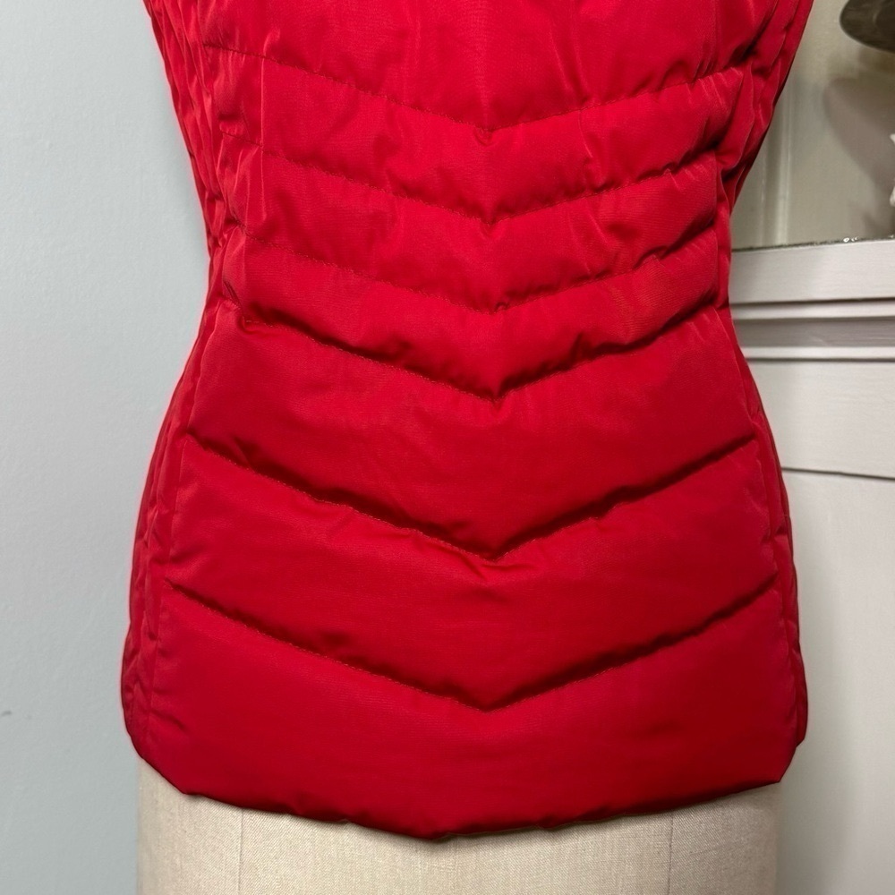 Talbots Red Down Puffer Vest Winter Jacket Coat Size Small - Picture 8 of 11